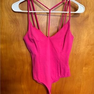 Charlotte Russe Fuchsia Strappy Bodysuit